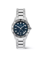 Daniel Wellington Iconic GMT Link 40mm Brushed Bezel Silver - Men Watch stainless steel strap watch 