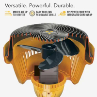 Vornado 293 Large Heavy Duty Air Circulator Shop Fan, Yellow, 16 In.15.3"D x 16.2"W x 17.5"H