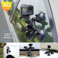 Action Camera Triple Suction Cup Mounts Glass Sucker Car Holder For GoPro Hero 6 5 4 3+ Fusion SJCAM SJ4000