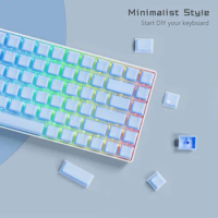 113 Keys Multicolor Ice Crystal Keycap OEM Profile ABS Jelly Round Side Print Key Caps for Cherry MX Mechanical Gaming Keyboard