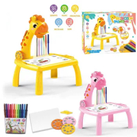 Children LED Projector Art Painting Table Toy Multifunction Children WordPad Arts Crafts Education To Study Painting Draw Tools