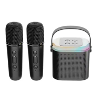New Microphone Karaoke System Machine Portable Bluetooth 5.3 Speaker with 1-2 Wireless Microphones Home Family Singing Machine