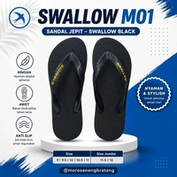 pearl M01 Sandal japit swallow hitam BLACK DEWASA 9 9,5 10 10,5 11,5 12 9.5