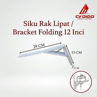 Bracket Siku Lipat Folding Shelf Bracket Penyangga Meja Rak Dinding Sepasang 12 Inci