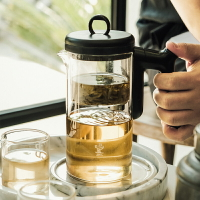 鳴盞無桿飄逸杯泡茶壺全玻璃內膽大容量茶水分離過濾分茶器家用杯