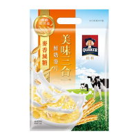 【QUAKER 桂格】美味三合一麥片-麥香減糖32.5g*10包/袋