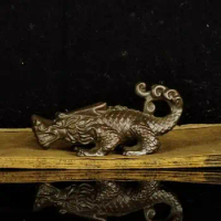 Chinese Bronze Exquisite Ornamental Statue of A Dragon with Centipede Vipers Mythical Beast