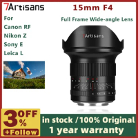 7artisans 15mm F4 Wide Angle Full-Frame Manual Prime Lens For Nikon Z Z50 ZFC Leica SIGMA L SL Sony E FX3 Canon RF EOS-R EOS-R5