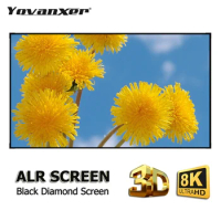 2024 Top 16:9 100 Inch ALR Black Diamond Projector Screen 1CM Ultra Narrow Bezel Fixed Frame Projection Curtain 4K HD