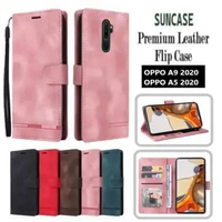 SUNCASE Oppo A9 / A5 2020 cover hp model dompet multi fungsi flip case wallet leather SUNCASE BLACK