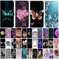 Cute Butterfly Flower Painted Case For Sony Xperia 1 IV 5 III 10 II Colorful Magnetic Leather Card Slots Flip Phone Cover