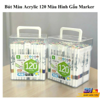Bút Màu Acrylic 120 Màu Hình Gấu Marker và Bộ 60 Bút Màu Acrylic Marker Chống Nước