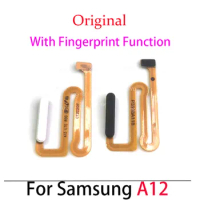 Original 10PCS For Samsung Galaxy A12 M12 A125 M12S M127F Home Button Fingerprint Sensor Return Power Flex Cable