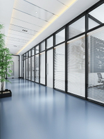 定制辦公室高隔斷墻簡約現代鋼化玻璃帶百葉室內辦公隔墻隔音隔間