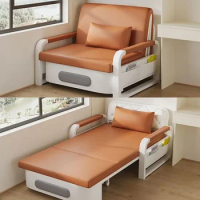 Single sofa bed folding dual use 2023 new small unit folding bed balcony multifunctional and simple technology fabric