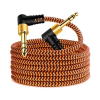 0.3m/2/3/5M 6.35mm to 6.35mm stereo audio balanced cable trs 1/4 bend to bend angle speaker amplifier cable for guitar keyboard‎