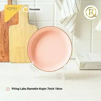 Piring Labu Ramekin Kopin 7inch 18cm Porcelain Keramik Pink