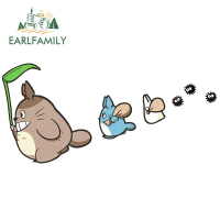 Decal Dán, EARLFAMILY, 13cm x 5,6cm, Hình Dán Xe Hơi Tonari No Totoro, Truyện Tranh Anime, Decal Can