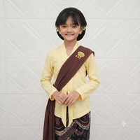 Daradaily Kebaya Kartini Anak TK SD SMP Polos Lengan Panjang Katun Mikro Grade A M Putih