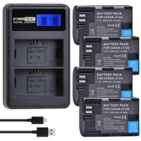LP-E6 LP E6N Battery and Dual Charger for Canon EOS 5D Mark II/III/IV EOS 5DS 5DS R EOS 90D EOS R EOS R5 EOS R6 EOS RP