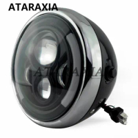 7 Inch Universal Cafe Racer Round Motorcycle LED Head Lamp Headlamp Distance Light Refit 7" Motorcycle Headlight Cafe Racer