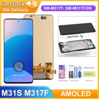 AMOLED M31S Display with Fingerprints, for Samsung Galaxy M31s M317 M317F Lcd Display Touch Screen Digitizer Replacement