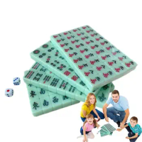 Mini Mahjong Game Lightweight Portable Mahjong Sets With Clear Engraving Travel Accessories Tile Game Mini For Trips Schools