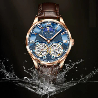 AILANG 2021 Top Brand Automatic Mechanical Wristwatch Men's Casual Business Watch Men Double Tourbillon Sport Watches Male Clock