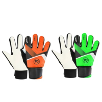 2Pair Children's Soccer Goalkeeper Gloves Latex Anti-Collision Goalkeeper Gloves 6 Orange &amp; Green