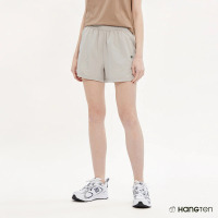 【Hang Ten】女裝-REGULAR FIT四面彈吸濕排汗防曬短褲(卡其)