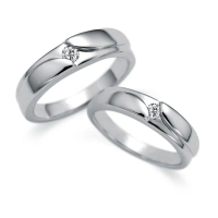 【Emperor Diamond 京華鑽石】18K金 0.05克拉 鑽石戒指 結婚情侶戒指 簡約(對戒 中性戒 男戒)