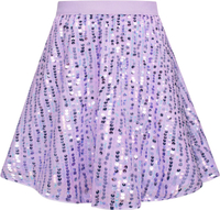 GRACE KARIN Girl Skirt Elastic Waist Sequin Glitter School Dance Midi Flare Skirt(Light Purple7-8 Ye