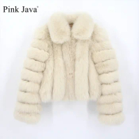PINK JAVA QC22088 new arrival real fox fur jackets women winter fur coat natural fox jacket wholesale hot sale