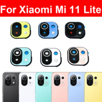 Rear Camera Lens Glass Cover For Xiaomi Mi 11 Lite 4G 5G Main Big Back Camera Lens and Frame with Sticker Replacement Parts