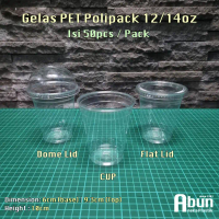 Promo! Gelas PET Tebal Polipack 12/14oz Isi 50pcs - CUP Only