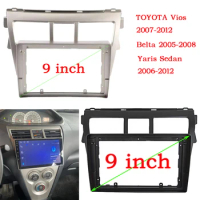 2 Din Android Head Unit Car Radio Frame Kit For Toyota Yaris Vios 2006-2012 Belta Auto Stereo Dash Fascia Trim Bezel Faceplate
