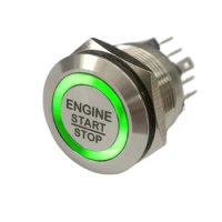 19mm 22mm 25mm 30mm Laser "ENGINE START STOP" Start Engine Button ON OFF Ring Illuminated Momentary Push Button Switch+CE+RoHS