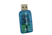 USB SOUND 雙孔 3D 音效卡 ( 耳機孔+麥克風孔 ) USB轉5.1音效卡 [富廉網]