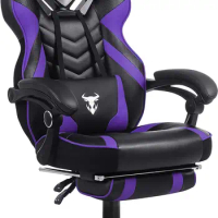 Zeanus Purple Gaming Chair Reclining Computer Chair with Footrest High Back Gamer Chair with Massage Large Computer Gaming