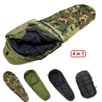 4 in 1 Military Nature Hike Modular Sleeping Bag Liner Camping Winter Thermal Adult Type Army Tourist Sleeping Outdoor travel