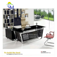 Meja Direktur / Meja Kantor Kaca Model L