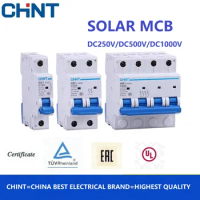 CHINT Solar DC Circuit Breaker NB1-63DC 1P 2P 4P DC250V DC500V DC1000V Energy Photovoltaic Mini MCB 10A 16A 20A 32A 40A 50A 63A