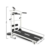 Small indoor foldable fitness treadmill mini mechanical walking machine quiet simple thin body treadmill