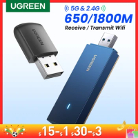 UGREEN WiFi Adapter AC650 AX1800 WiFi6/5 5G&amp;2.4G USB WiFi Card Dongle for Desktop Laptop Wifi Antenna USB Ethernet Network Card