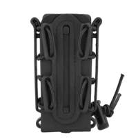 9mm Pistol Mag Carrier Holster Soft Shell Tactical Magazine Pouch Holder with Molle Clip and Belt Clip for for Airsoft Shooting