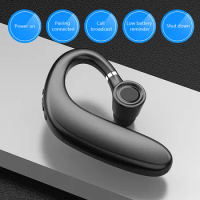 Bluetooth Headset 5.0 Handsfree Call Earpiece Noise Reduction Wireless Ear Hook Earphone With Microphone For IOS Android Phone