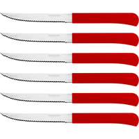 《GHIDINI》牛排刀6入(紅) | 西餐刀 餐刀 鐵板刀