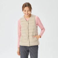 【ADISI】女圓領彈性無縫鵝絨背心AV2221009(FP750 撥水鵝絨 防潑水 羽絨背心 無領背心 內搭羽絨背心)