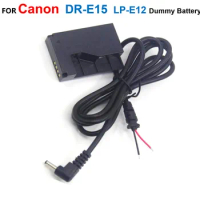 DR-E15 DC Coupler With DIY Cable LP-E12 LPE12 Fake Battery For Canon ACK-E15 EOS-100D Kiss x7 EOS Rebel SL1 SX70HS