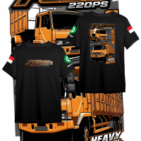 Kaos Mitsubishi Dump Truck Baju Kaos Fuso 220PS HEAVY DUTY DUMP TRUCK Baju Kaos Distro Pria